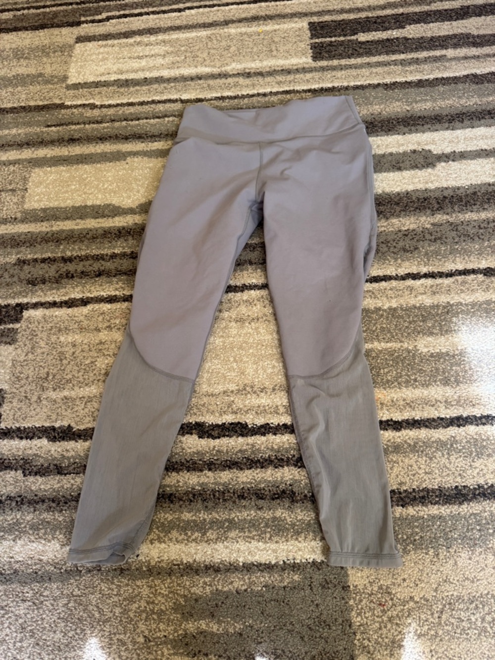 Fabletics High-Waist Grey Active Leggings‎ size large sheer bottoms Yoga run